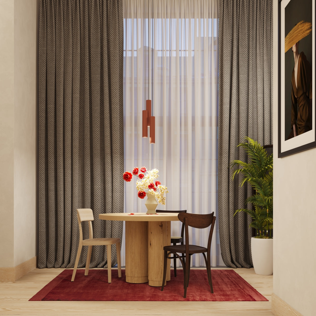 Wandlamp LAGOS 2 rood oker