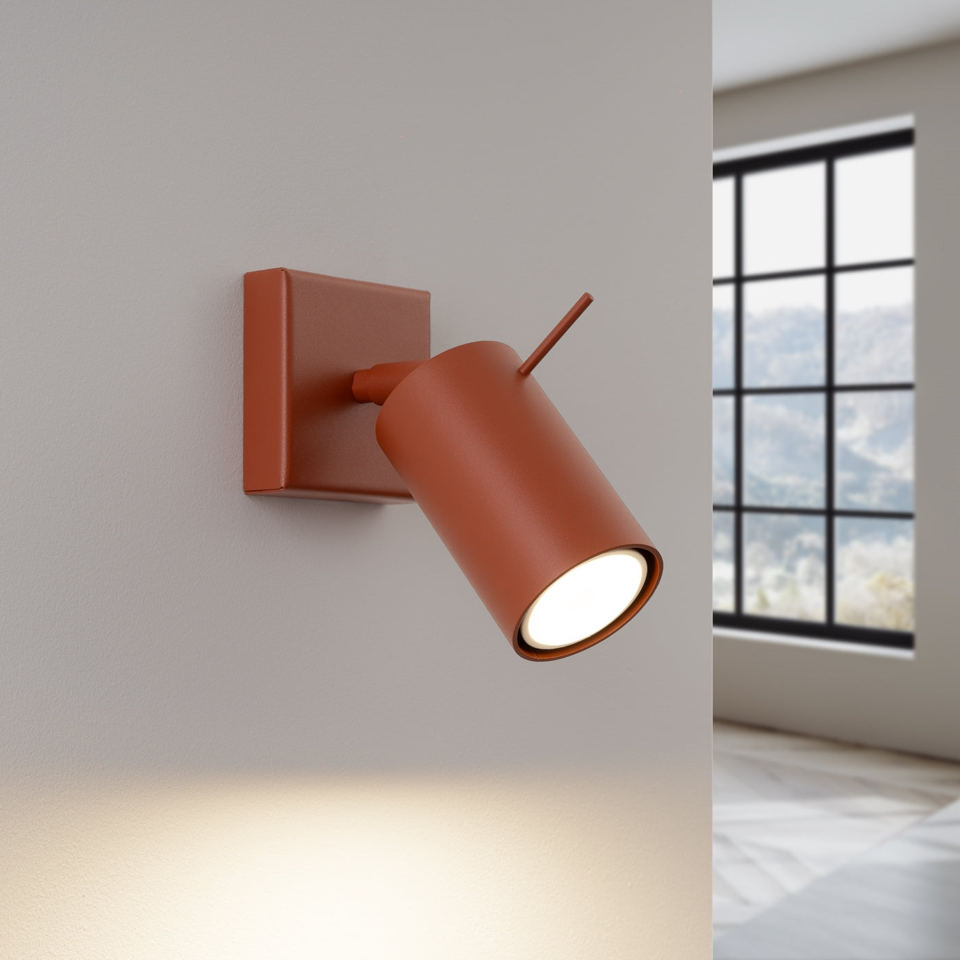Wandlamp RING rood ochra