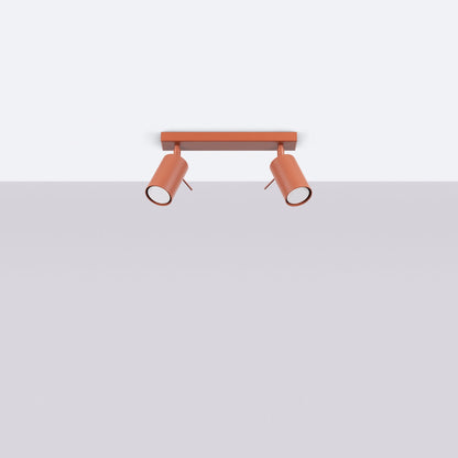 Plafondlamp RING 2 rood ochra