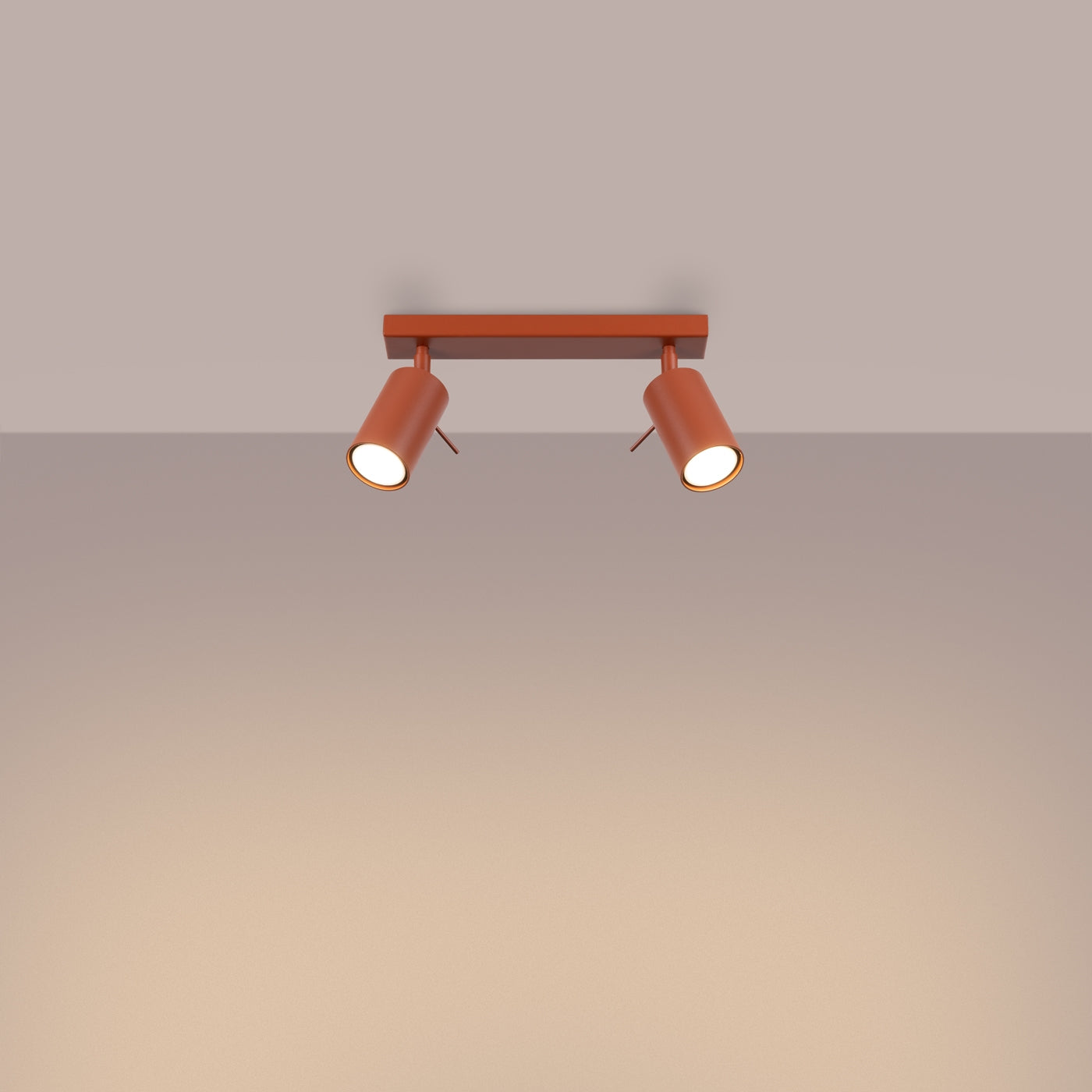 Plafondlamp RING 2 rood ochra