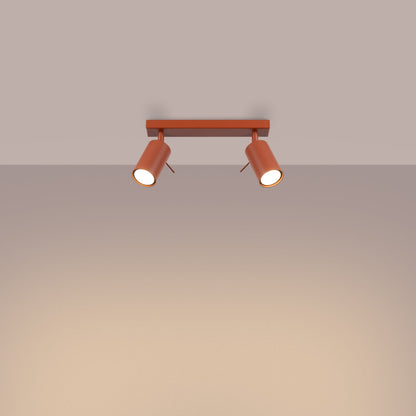 Plafondlamp RING 2 rood ochra