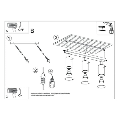 Plafondlamp RING 3L rood ochra