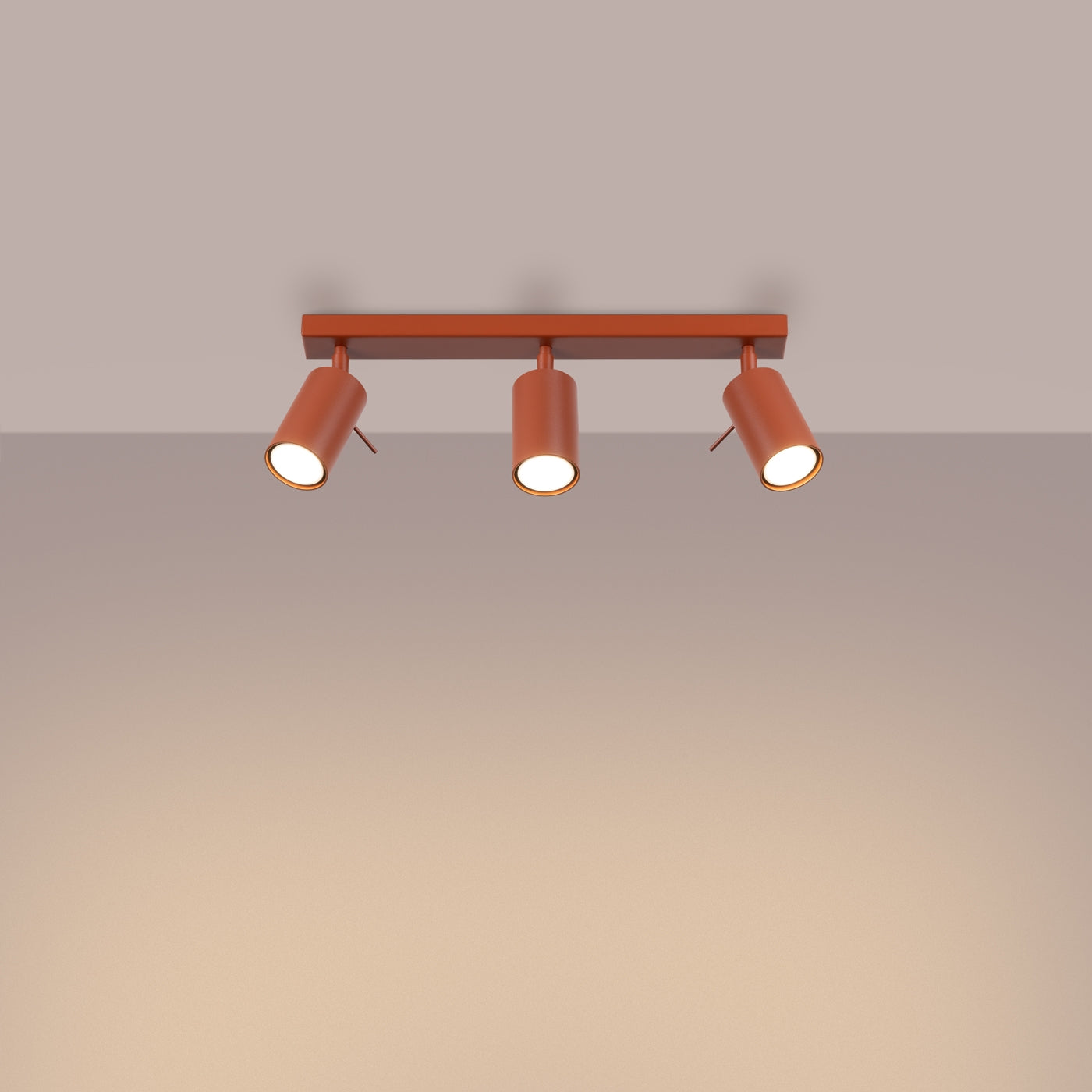 Plafondlamp RING 3L rood ochra