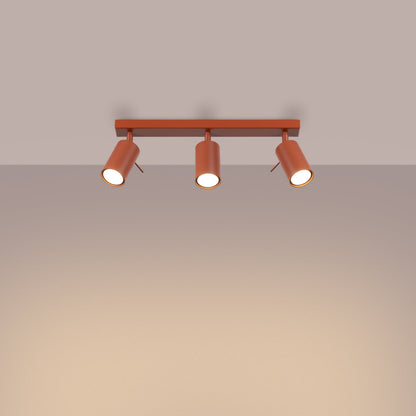 Plafondlamp RING 3L rood ochra
