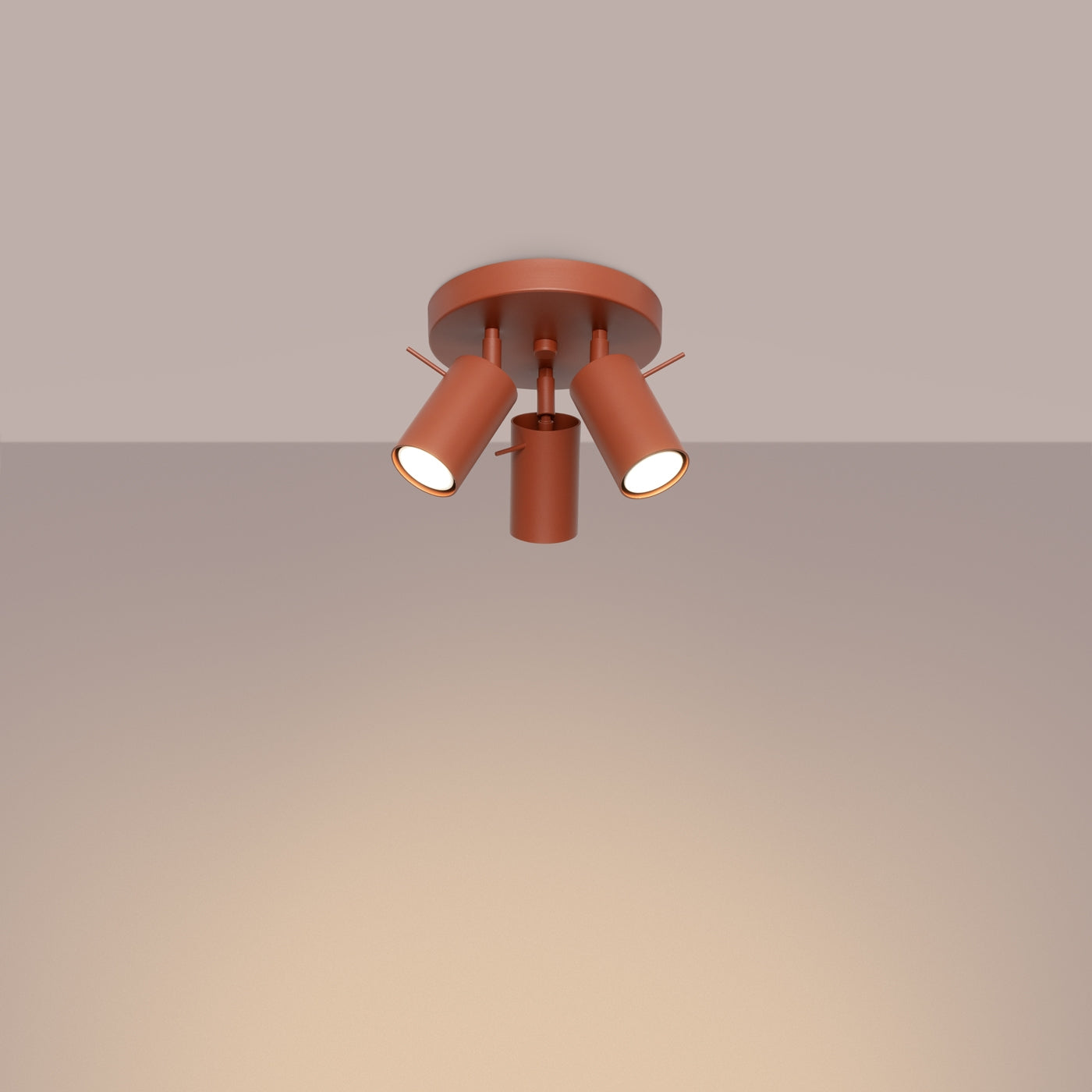 Plafondlamp RING 3P rood ochra