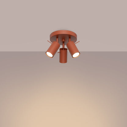 Plafondlamp RING 3P rood ochra