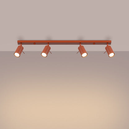 Plafondlamp RING 4L rood ochra