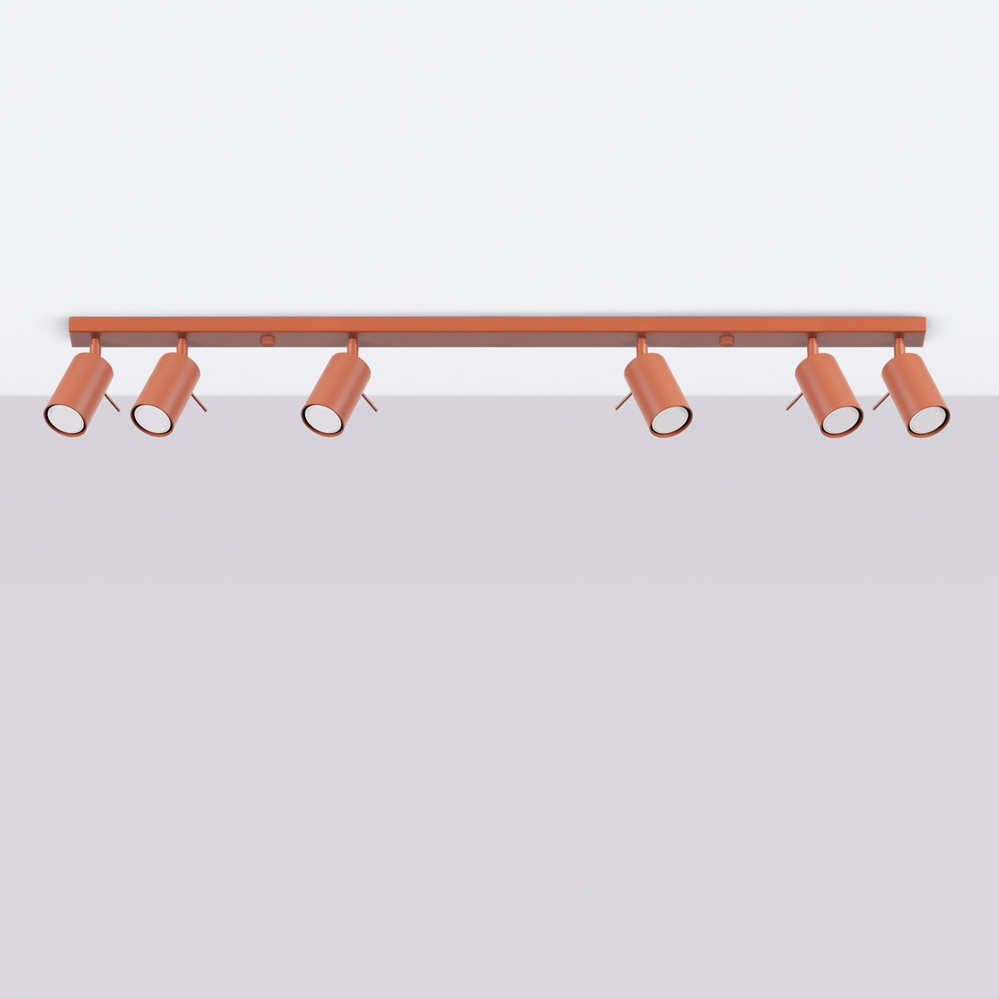 Plafondlamp RING 6L rood ochra