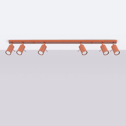 Plafondlamp RING 6L rood ochra