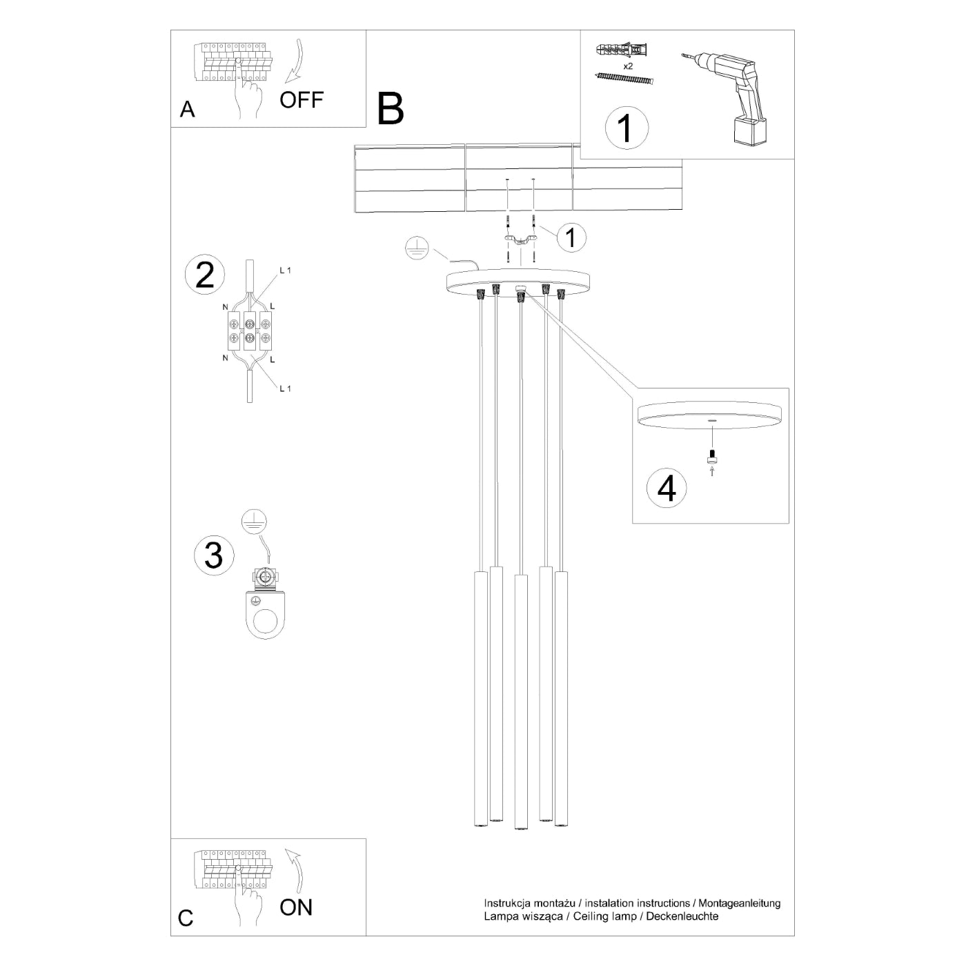 Hanglamp PASTELO 5P beige