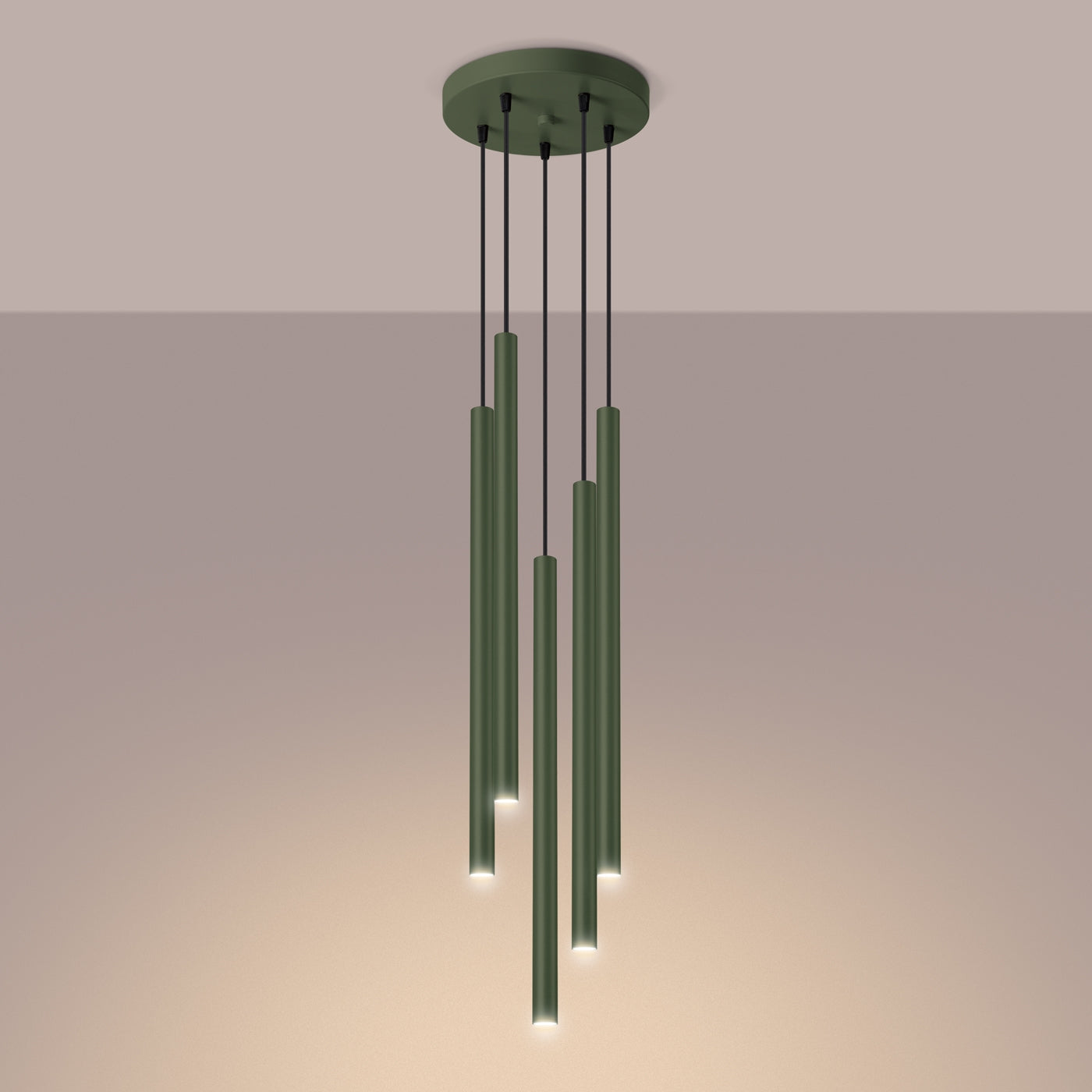 Hanglamp PASTELO 5P olijfgroen