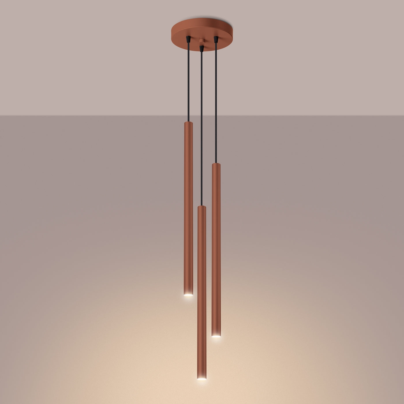 Hanglamp PASTELO 3P rood oker