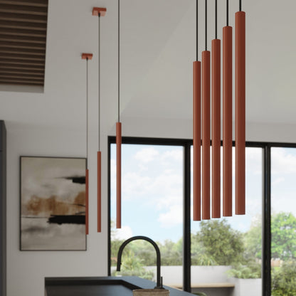 Hanglamp PASTELO 5P rood oker