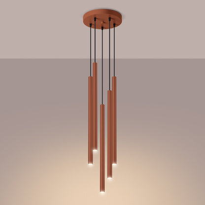 Hanglamp PASTELO 5P rood oker