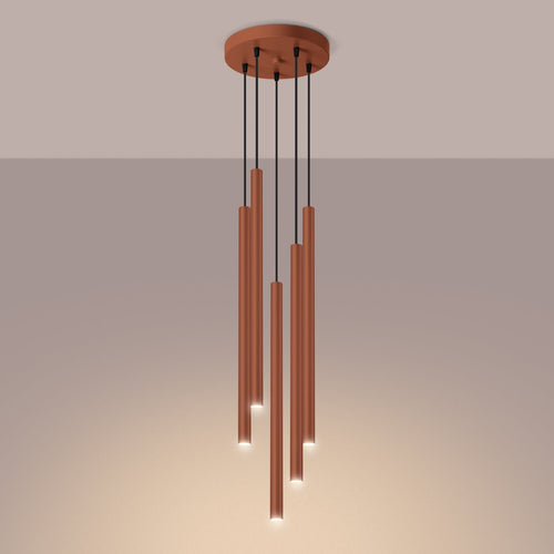 Hanglamp PASTELO 5P rood oker