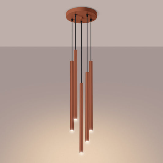 Hanglamp PASTELO 5P rood oker