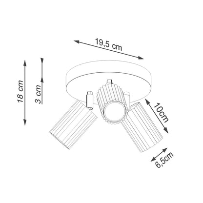 Plafondlamp KARBON 3P wit