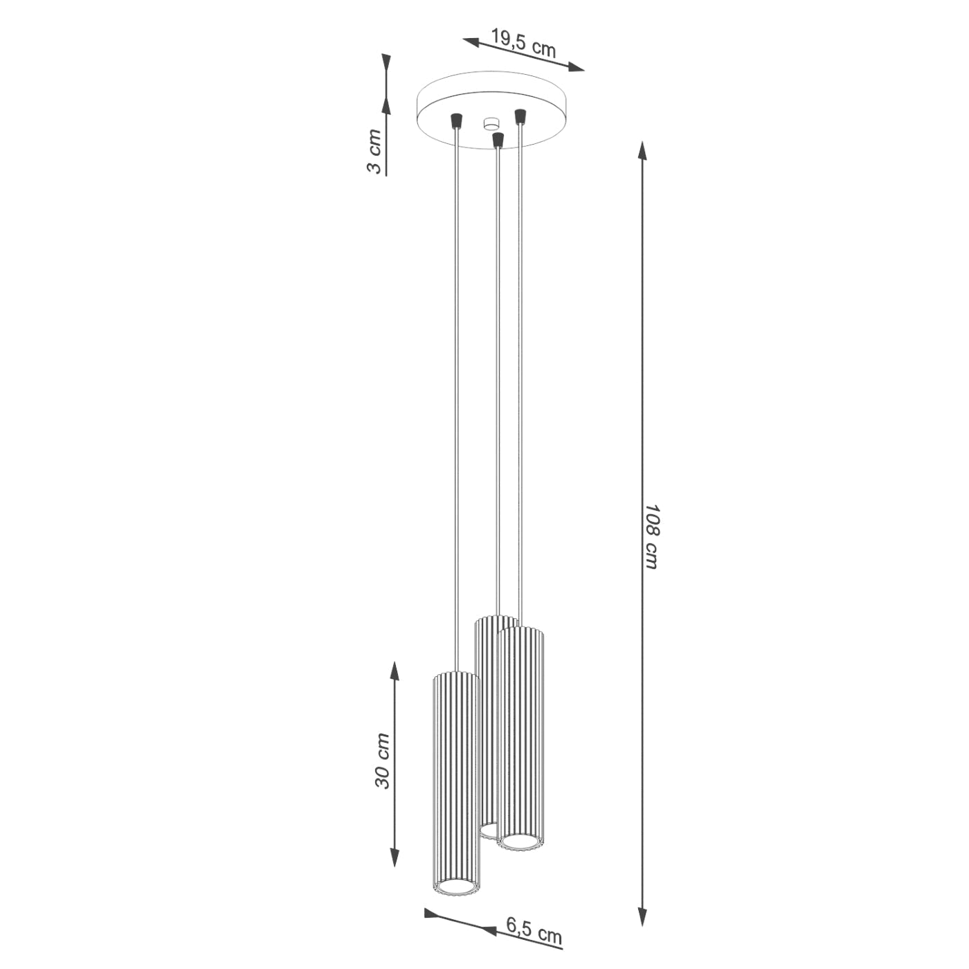 Hanglamp KARBON 3P goud