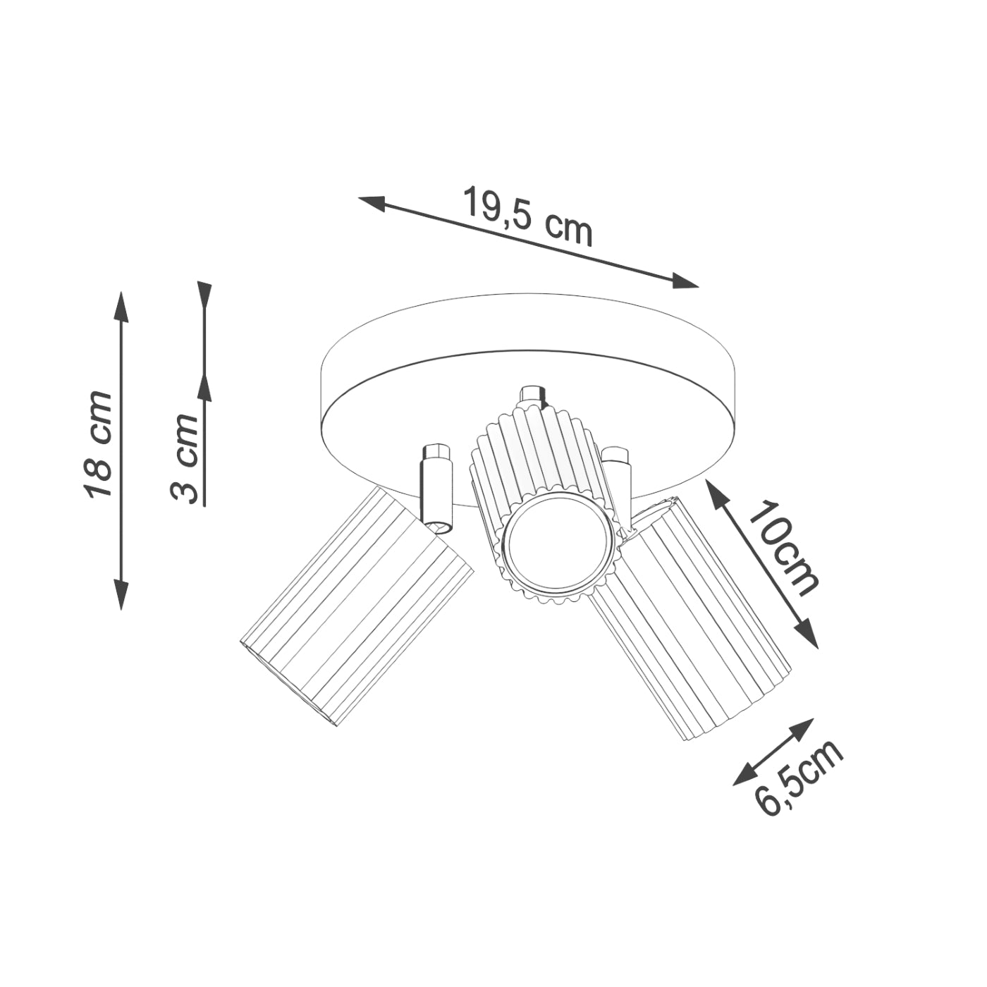Plafondlamp KARBON 3P goud