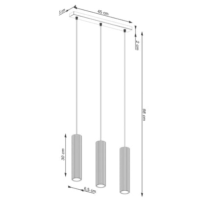 Hanglamp KARBON 3L zwart
