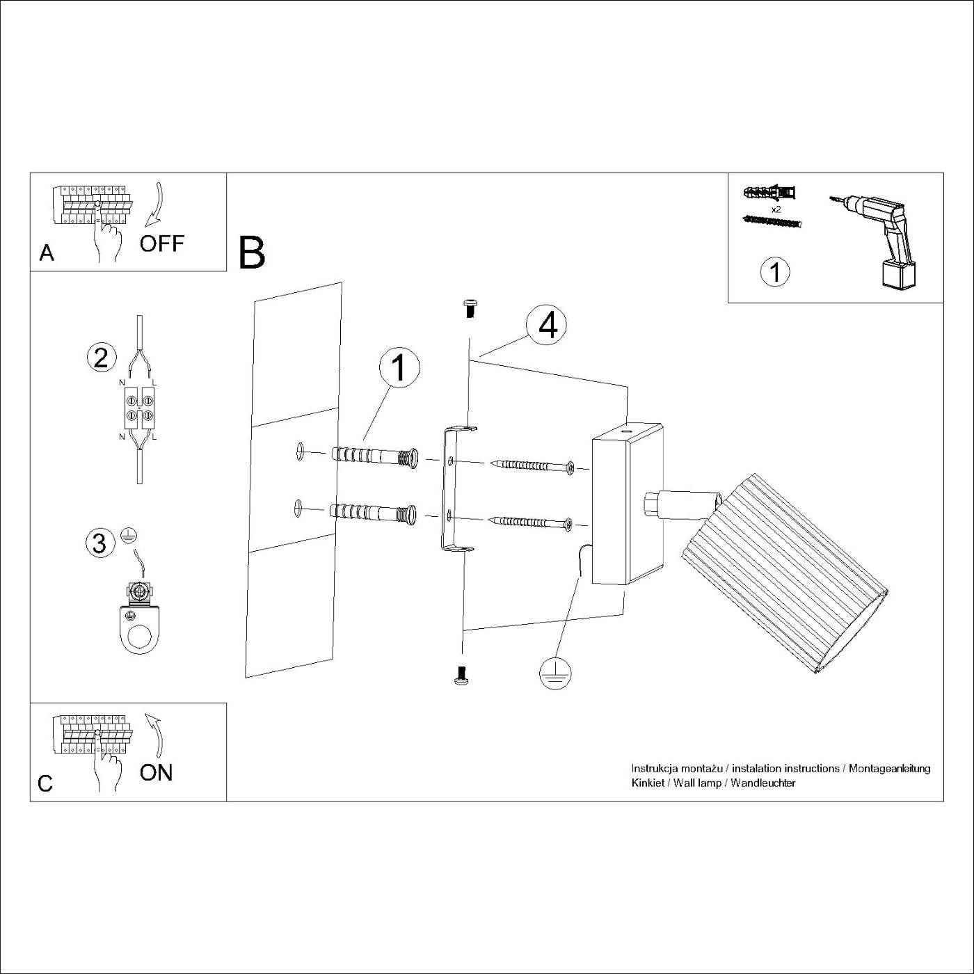 Wandlamp KARBON zwart
