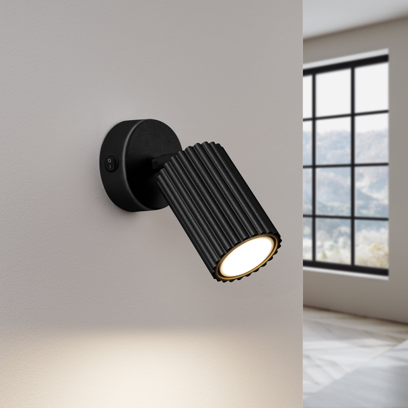 Wandlamp KARBON zwart met schakelaar