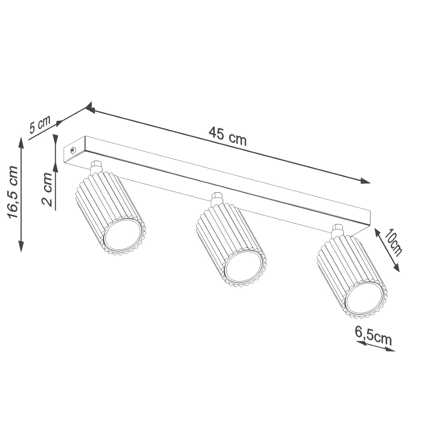 Plafondlamp KARBON 3L zwart