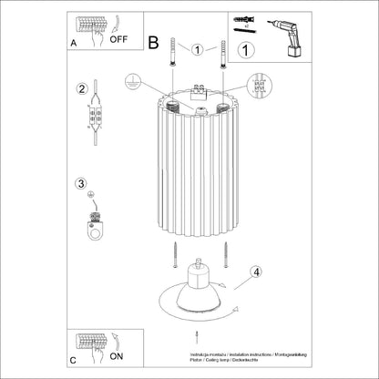 Plafondlamp KARBON 10 olijfgroen