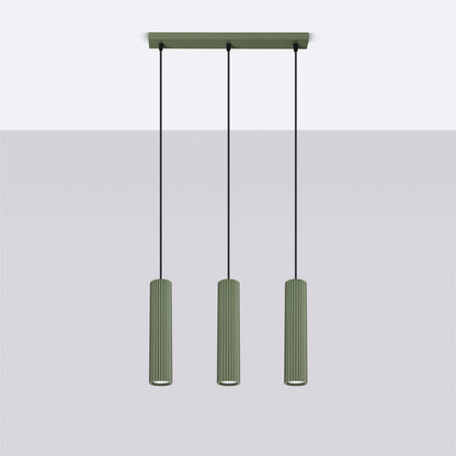 Hanglamp KARBON 3L olijfgroen
