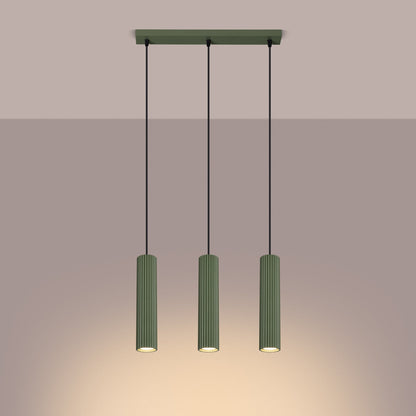 Hanglamp KARBON 3L olijfgroen