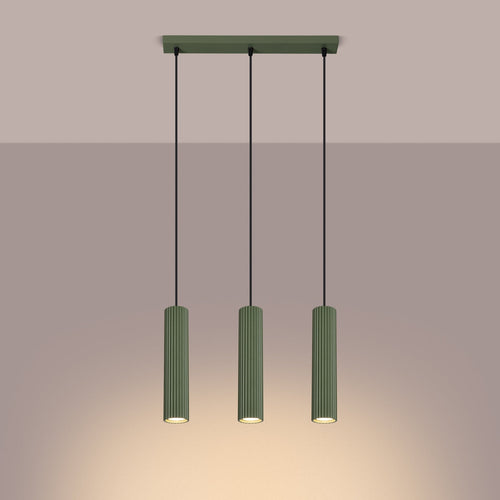 Hanglamp KARBON 3L olijfgroen