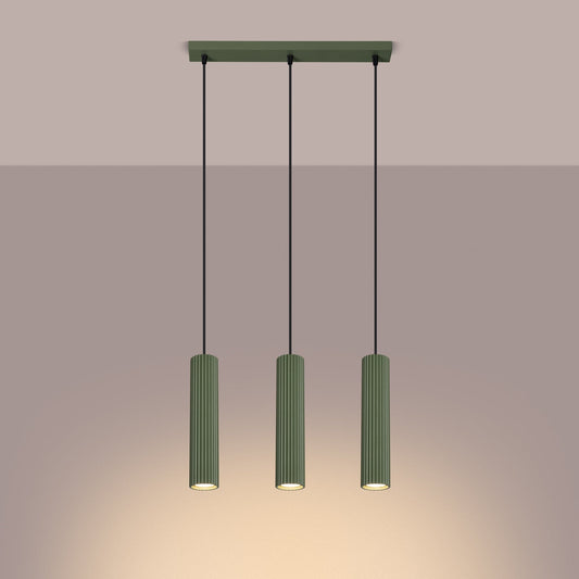 Hanglamp KARBON 3L olijfgroen