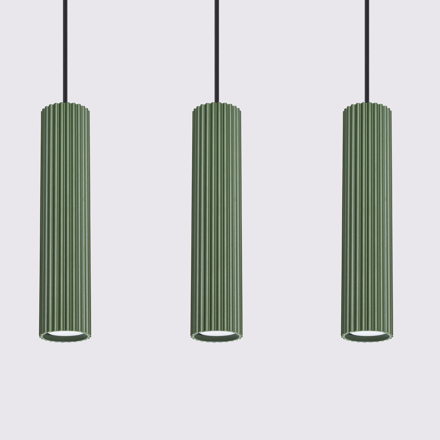Hanglamp KARBON 3L olijfgroen