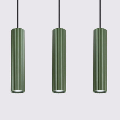 Hanglamp KARBON 3L olijfgroen