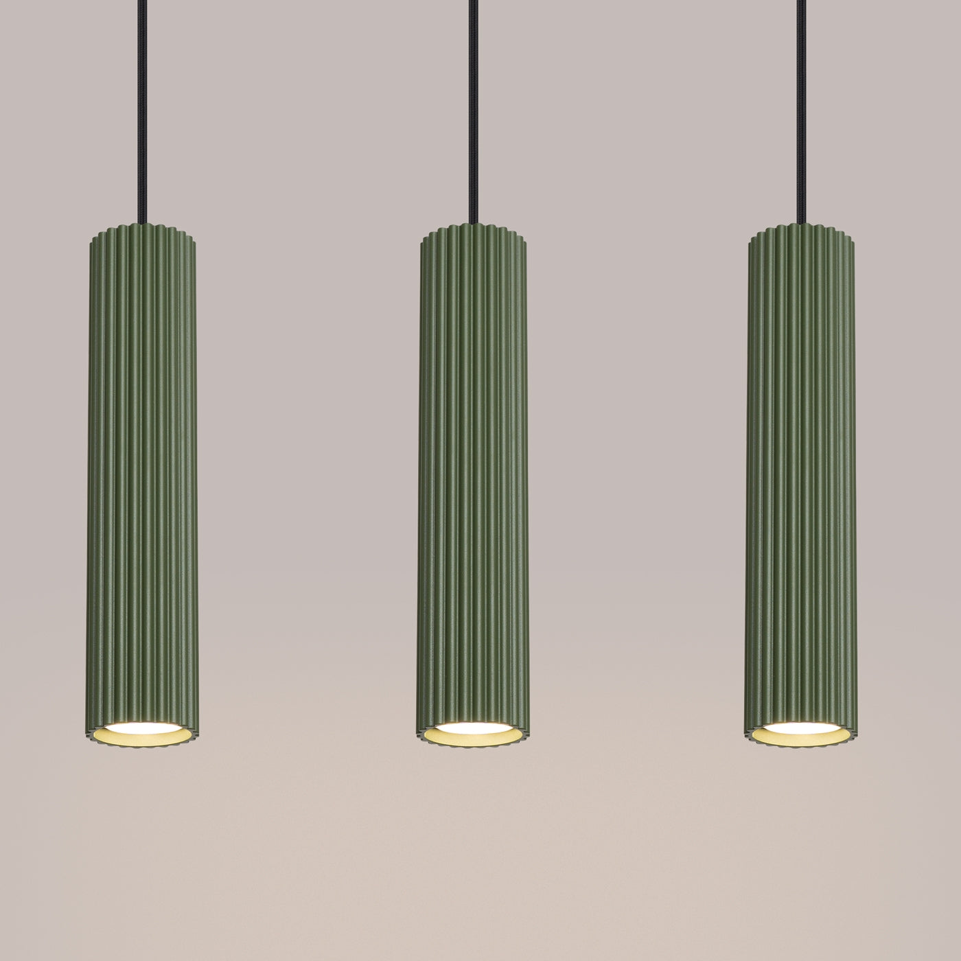Hanglamp KARBON 3L olijfgroen