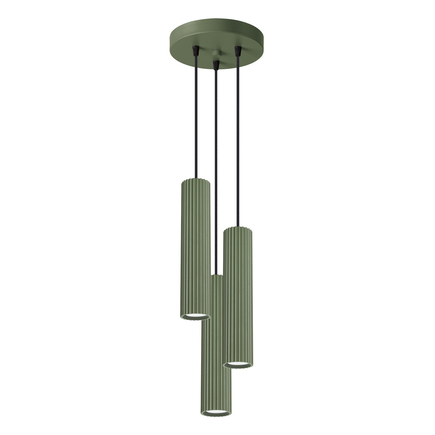 Hanglamp KARBON 3P olijfgroen