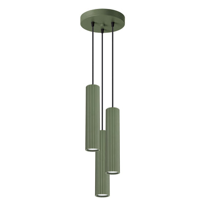 Hanglamp KARBON 3P olijfgroen