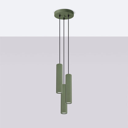 Hanglamp KARBON 3P olijfgroen