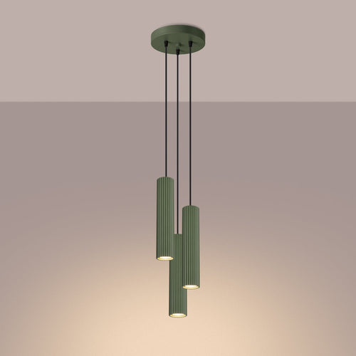 Hanglamp KARBON 3P olijfgroen