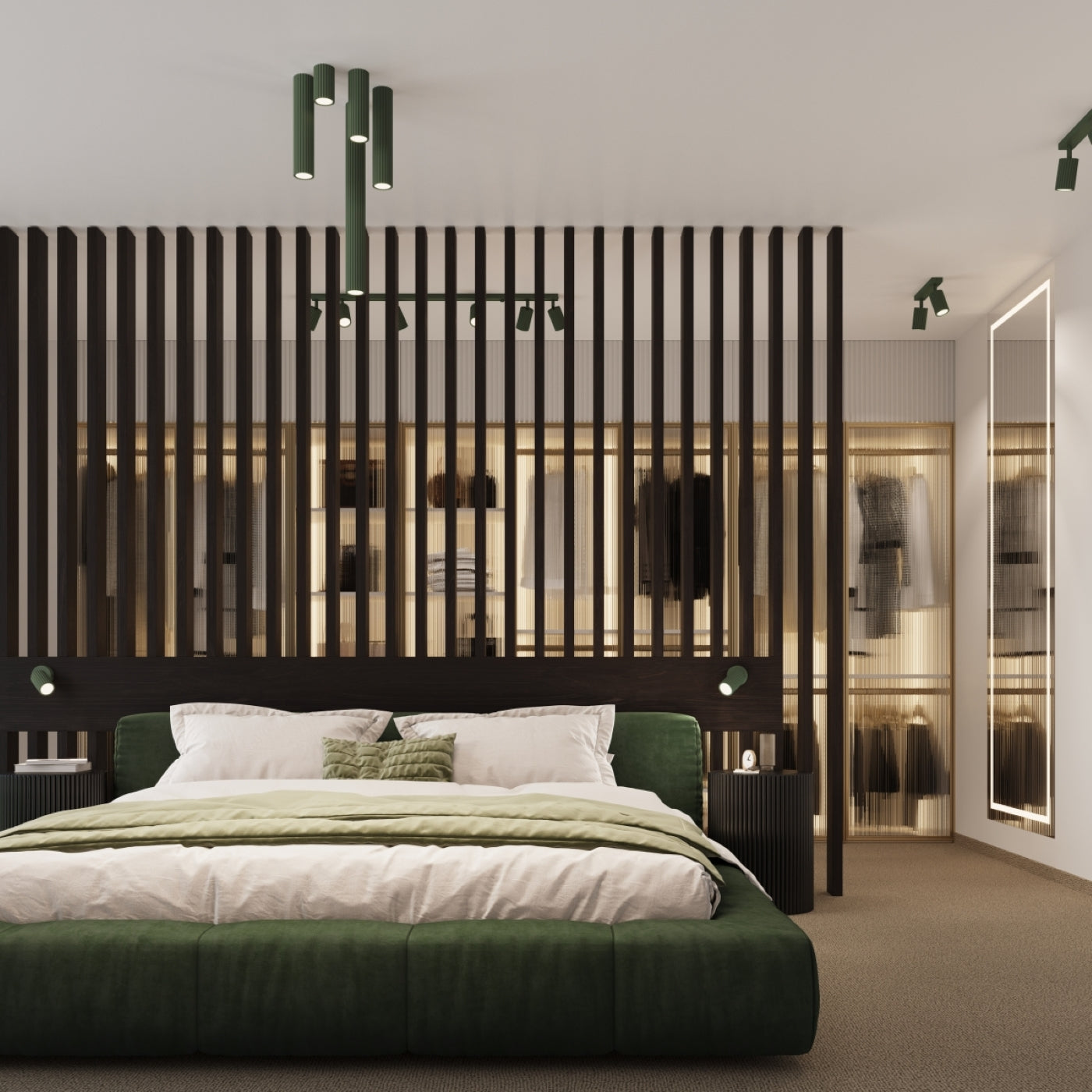 Wandlamp KARBON olijfgroen
