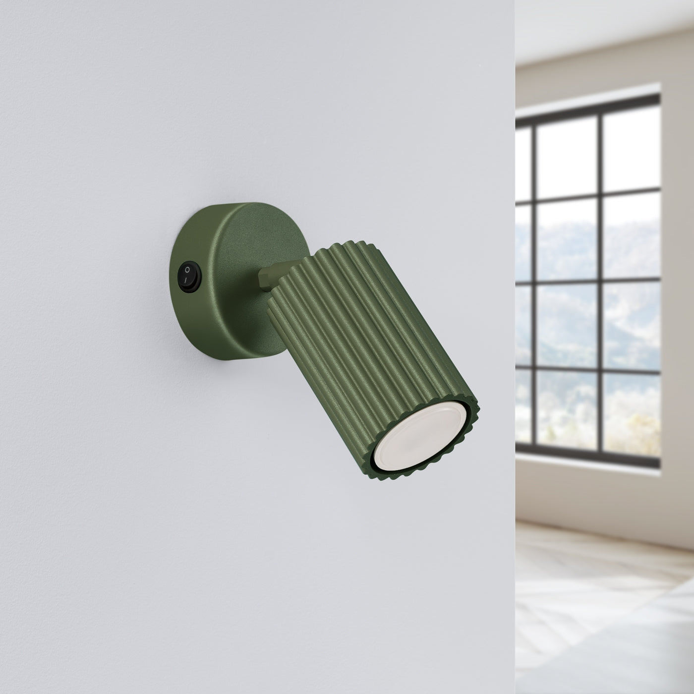 Wandlamp KARBON olijfgroen met schakelaar