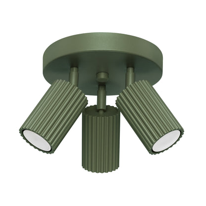 Plafondlamp KARBON 3P olijfgroen