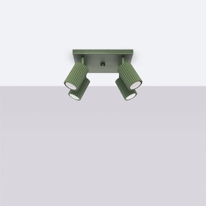Plafondlamp KARBON 4 olijfgroen