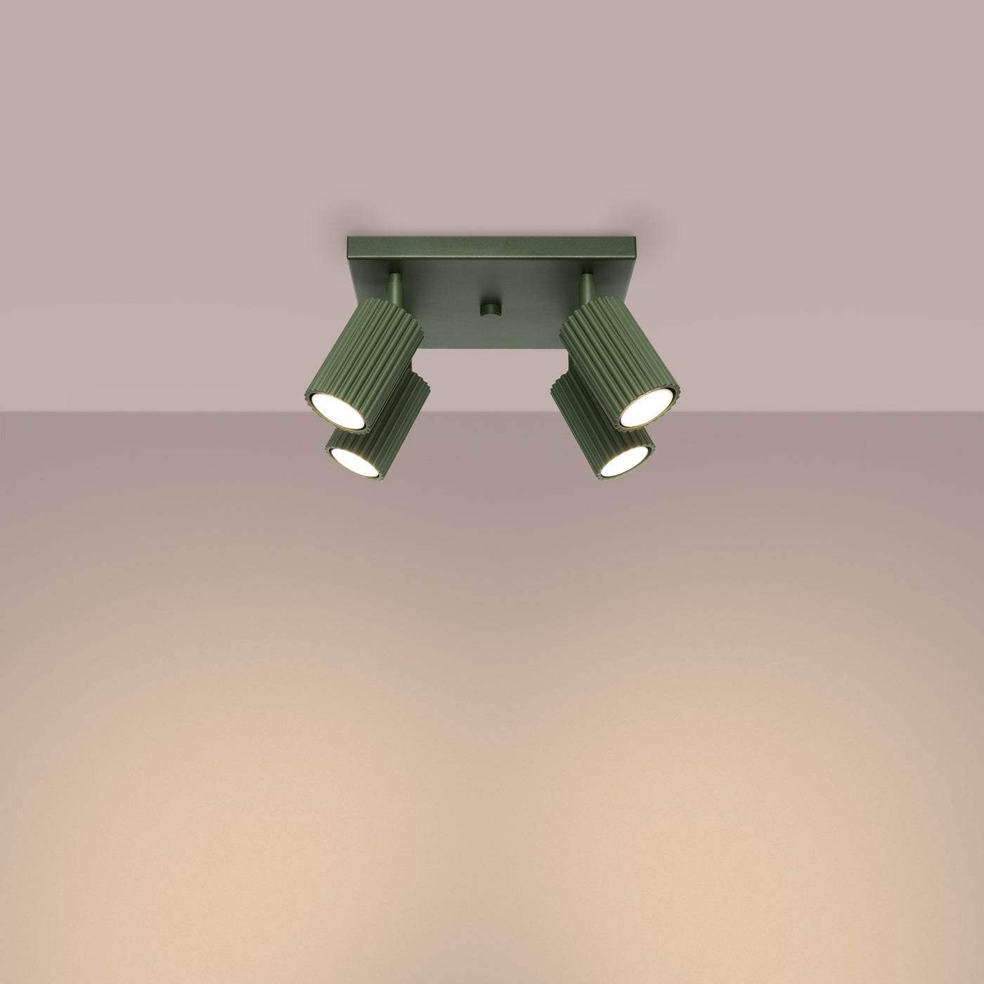 Plafondlamp KARBON 4 olijfgroen
