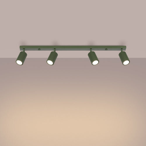 Plafondlamp KARBON 4L olijfgroen