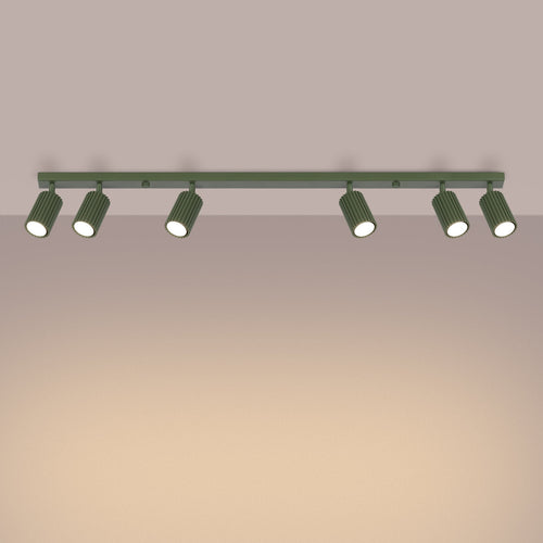 Plafondlamp KARBON 6L olijfgroen