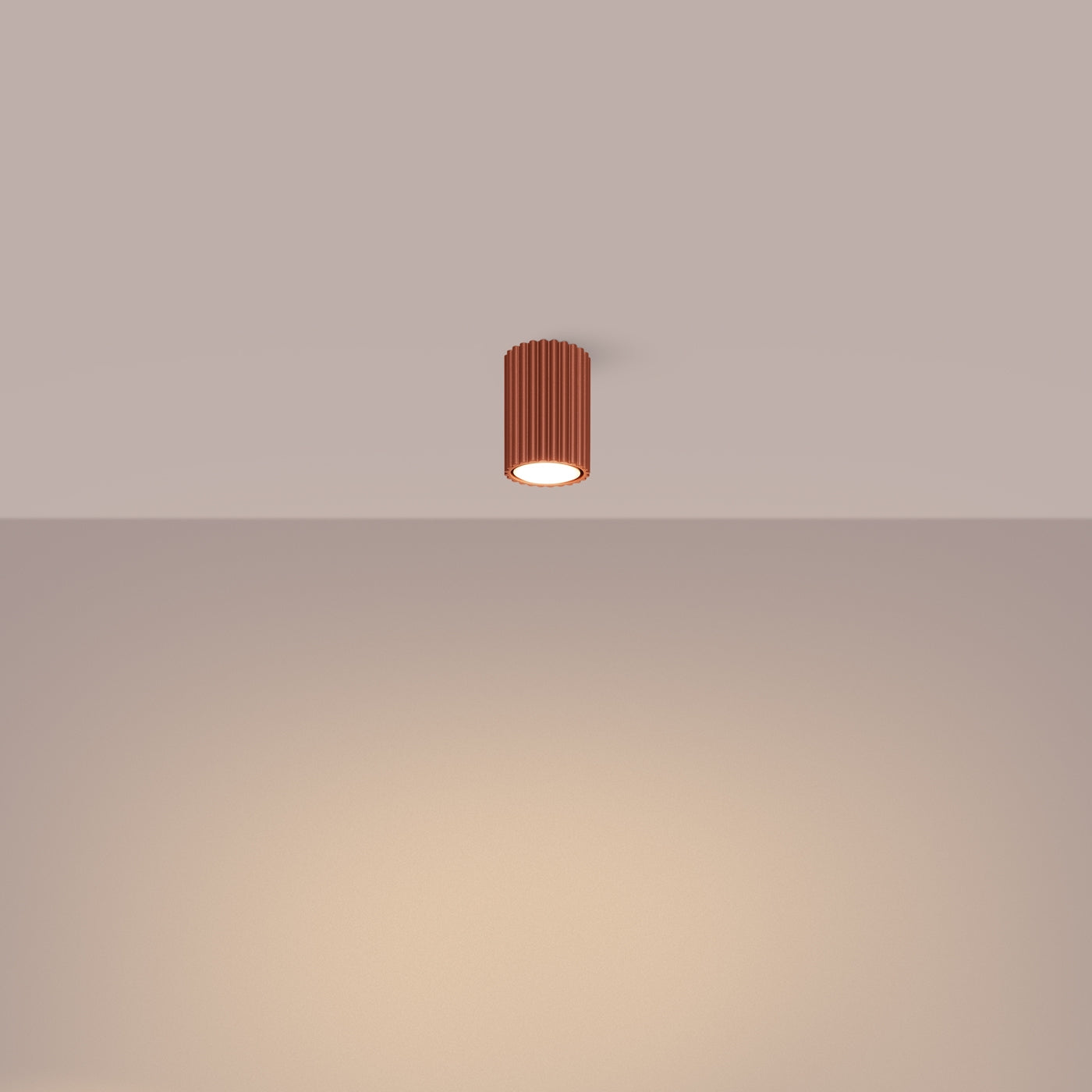Plafondlamp KARBON 10 rood oker