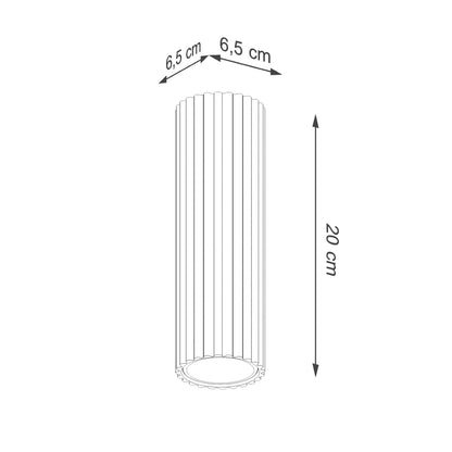 Plafondlamp KARBON 20 rood oker