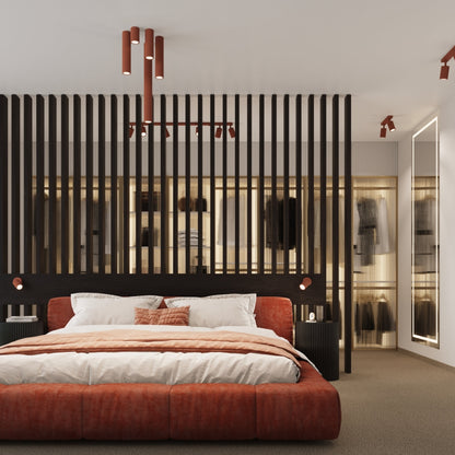 Plafondlamp KARBON 20 rood oker