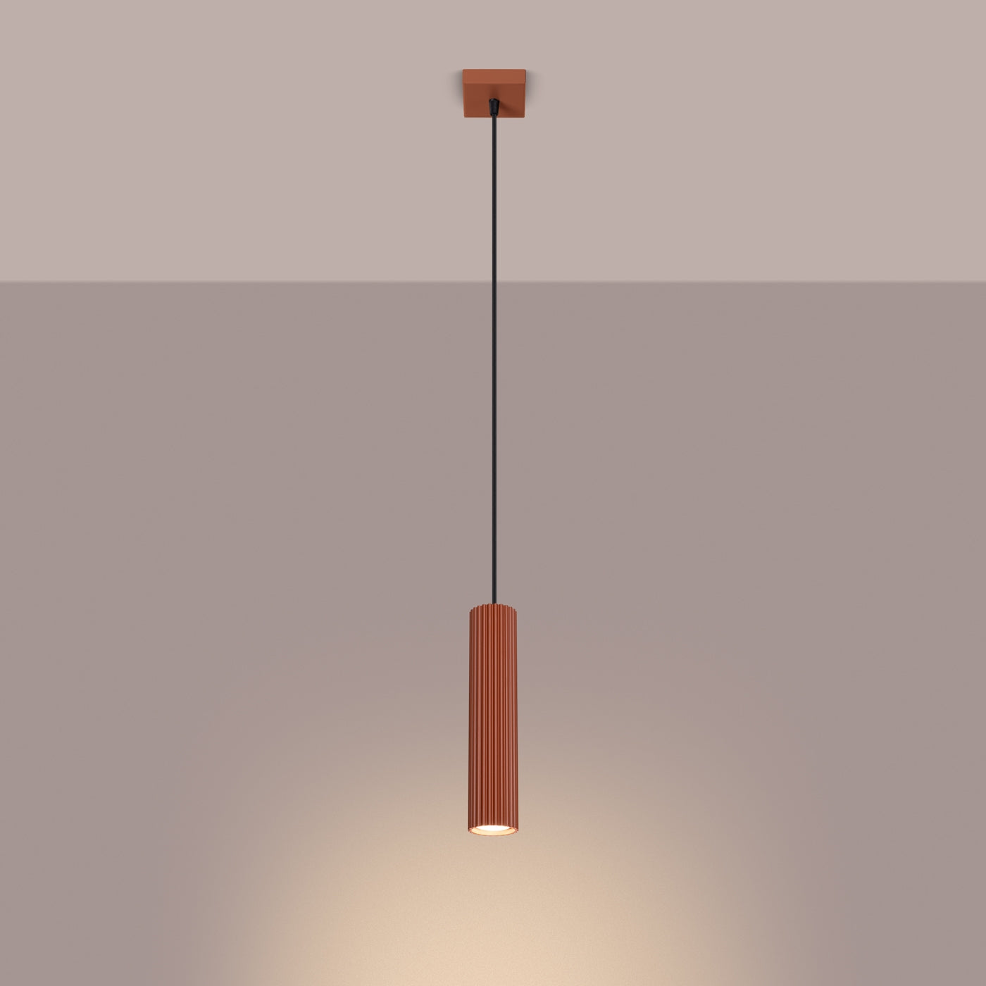 Hanglamp KARBON 1 rood oker